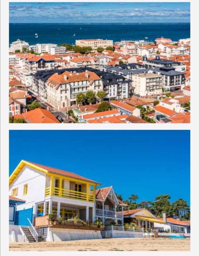 Appartement Vue Sur Baie Et Ocean, 100 M De La Plage Et Du Centre Par Chemin Prive Arcachon Exterior photo